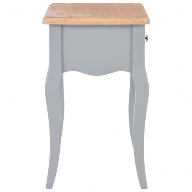 Nightstand Grey And Brown 40x30x50 Cm Solid Pine Wood Image 4