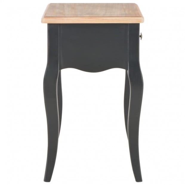 Nightstand Black And Brown 40x30x50 Cm Solid Pine Wood Image 4