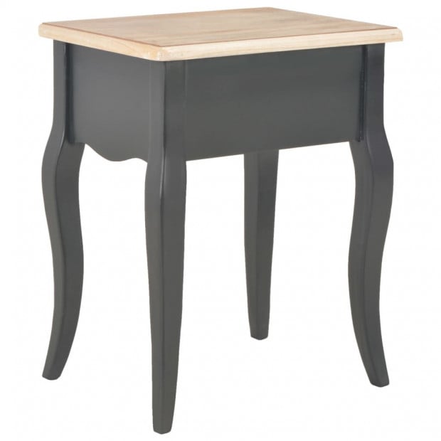 Nightstand Black And Brown 40x30x50 Cm Solid Pine Wood Image 5