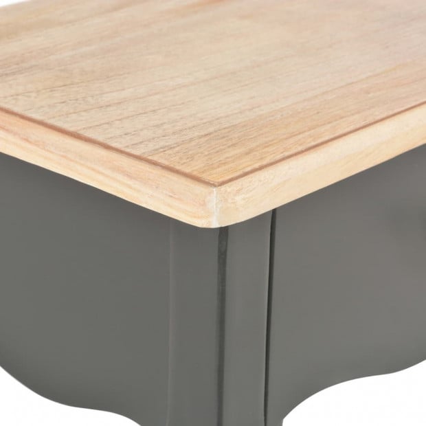 Nightstand Black And Brown 40x30x50 Cm Solid Pine Wood Image 7