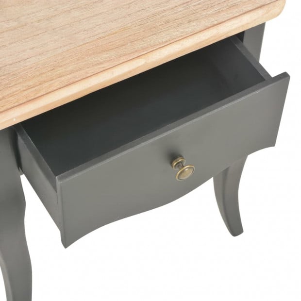 Nightstand Black And Brown 40x30x50 Cm Solid Pine Wood Image 8
