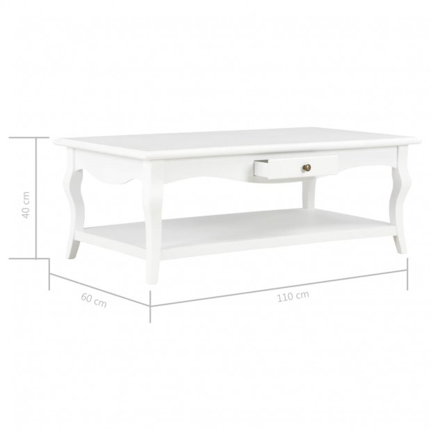Coffee Table White 110x60x40 Cm Mdf Image 9