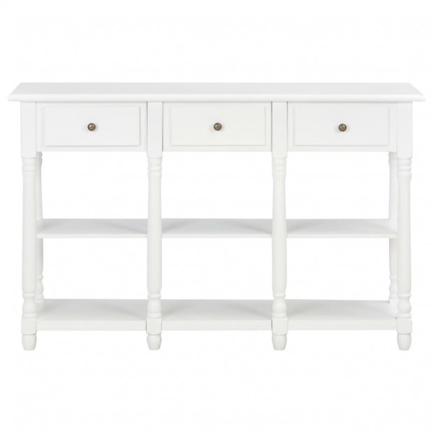 Console Table White 120x30x76 Cm Mdf Image 2