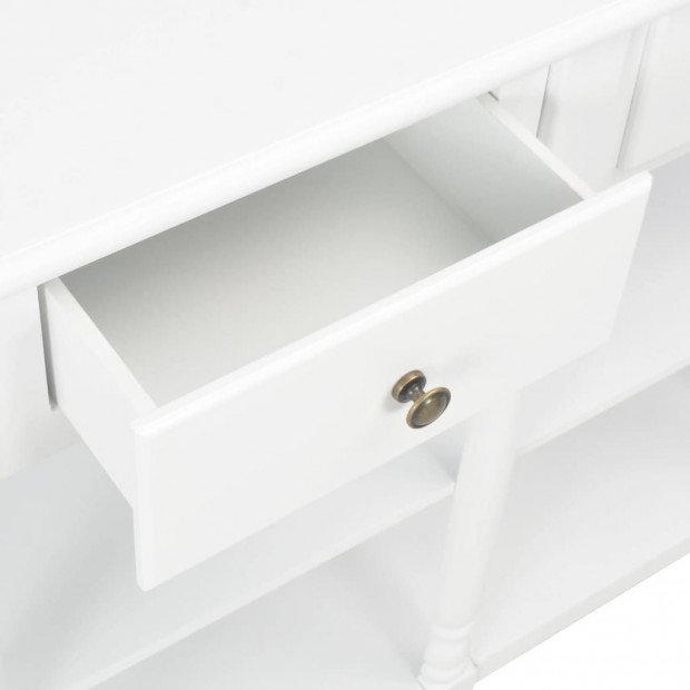 Console Table White 120x30x76 Cm Mdf Image 6