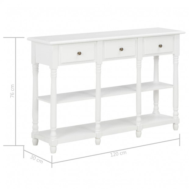 Console Table White 120x30x76 Cm Mdf Image 9