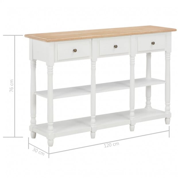 Console Table White 120x30x76 Cm Mdf Image 9