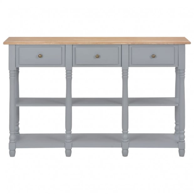Console Table Grey 120x30x76 Cm Mdf Image 2