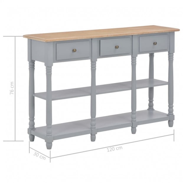 Console Table Grey 120x30x76 Cm Mdf Image 9