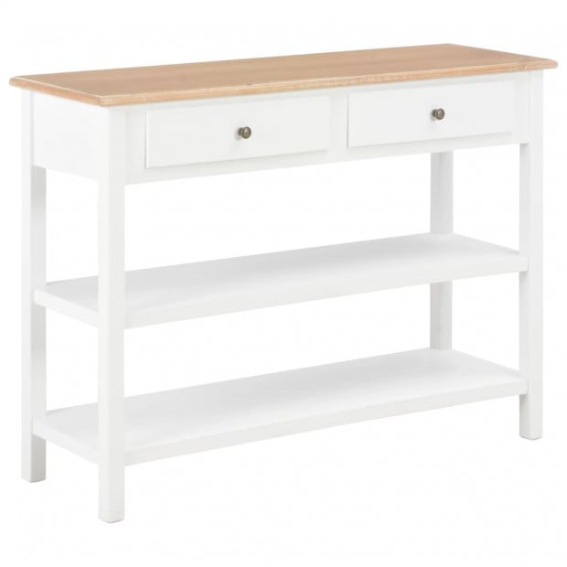 Sideboard White Wood 110x35x80 Cm Mdf Image 2