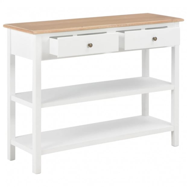 Sideboard White Wood 110x35x80 Cm Mdf