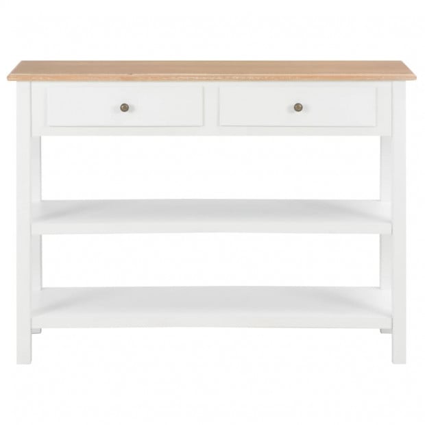 Sideboard White Wood 110x35x80 Cm Mdf Image 3