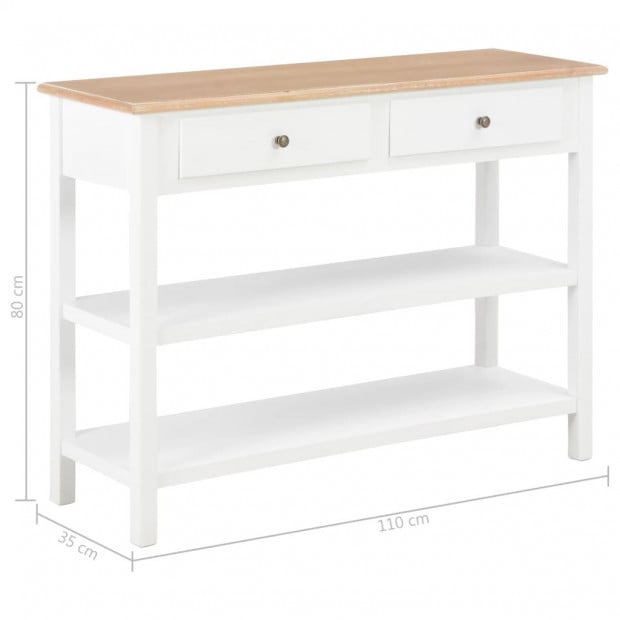Sideboard White Wood 110x35x80 Cm Mdf Image 9