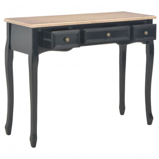 Dressing Console Table With 3 Drawers Black Image 2