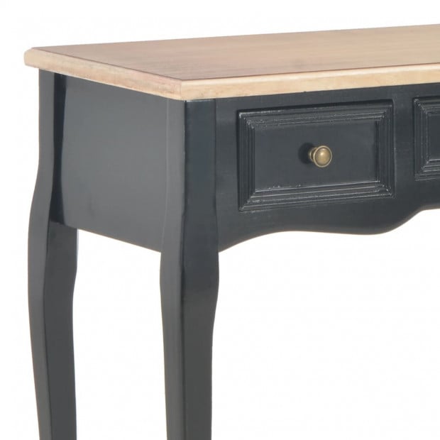 Dressing Console Table With 3 Drawers Black Image 6
