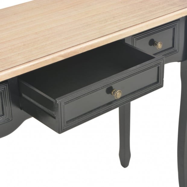 Dressing Console Table With 3 Drawers Black Image 7