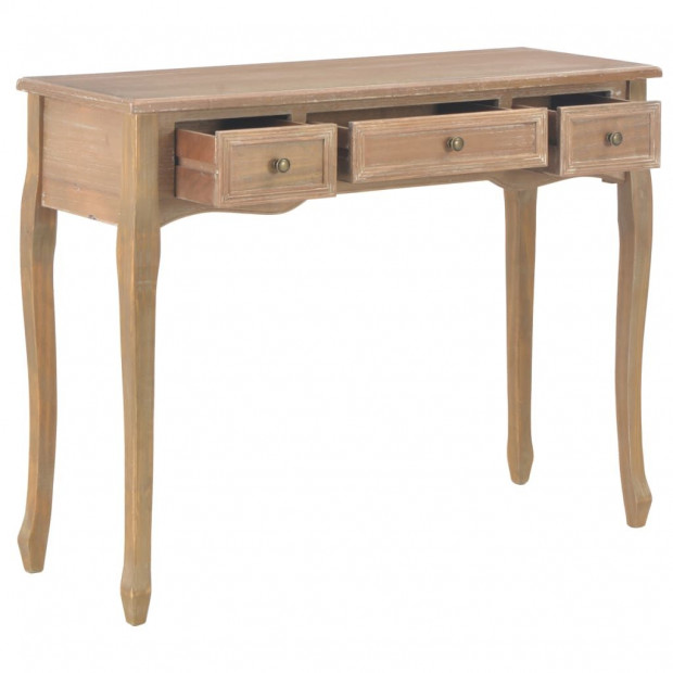 Dressing Console Table With 3 Drawers Brown Image 2