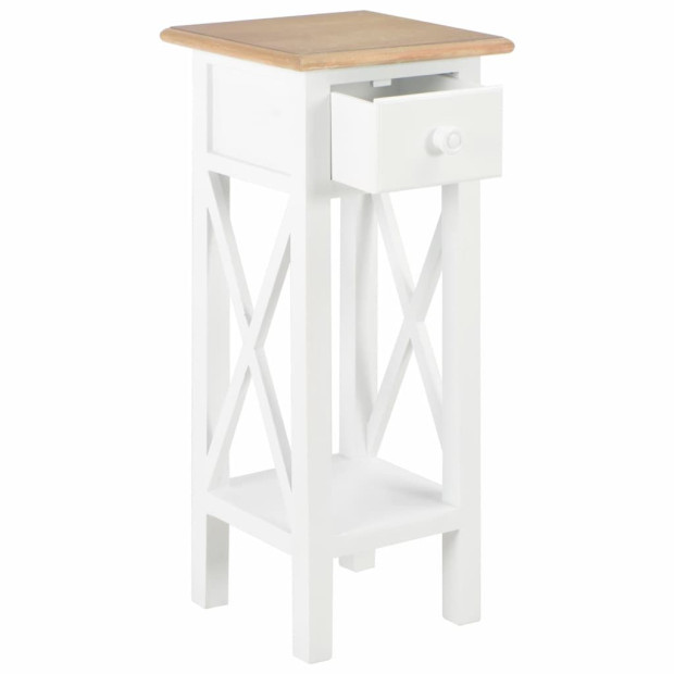 Side Table White 27x27x65.5 Cm Wood Image 2