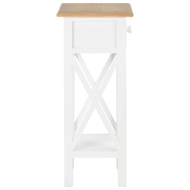 Side Table White 27x27x65.5 Cm Wood Image 4