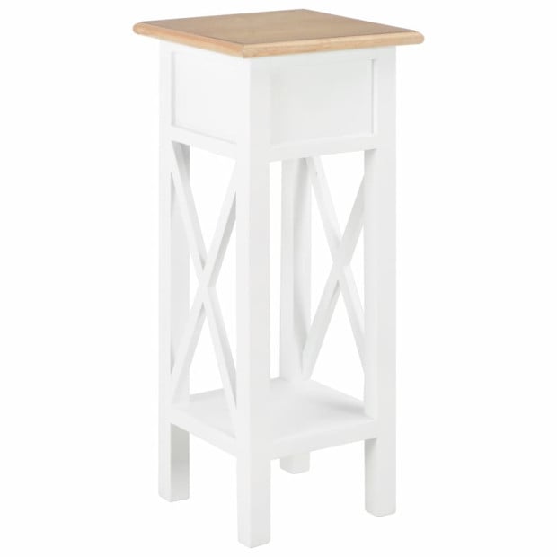 Side Table White 27x27x65.5 Cm Wood Image 5