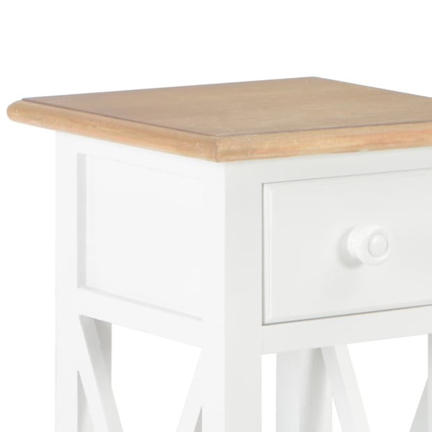 Side Table White 27x27x65.5 Cm Wood Image 6