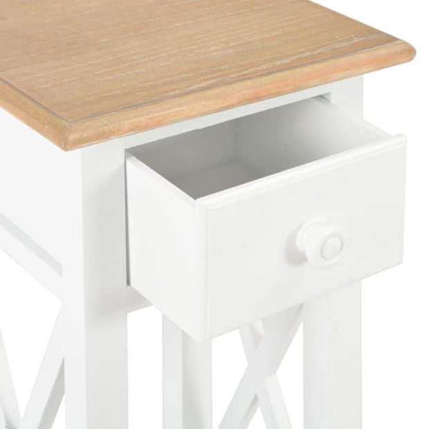 Side Table White 27x27x65.5 Cm Wood Image 7