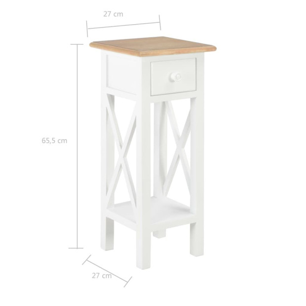 Side Table White 27x27x65.5 Cm Wood Image 8