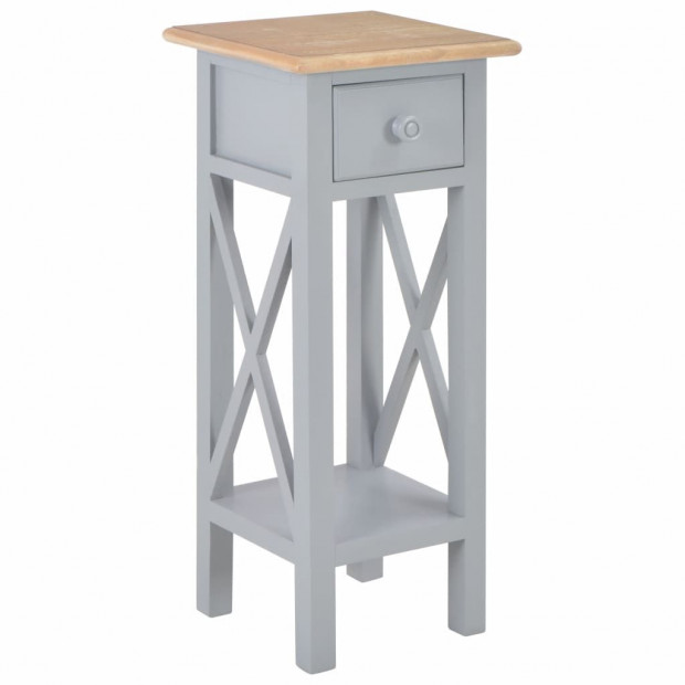 Side Table Grey 27x27x65.5 Cm Wood