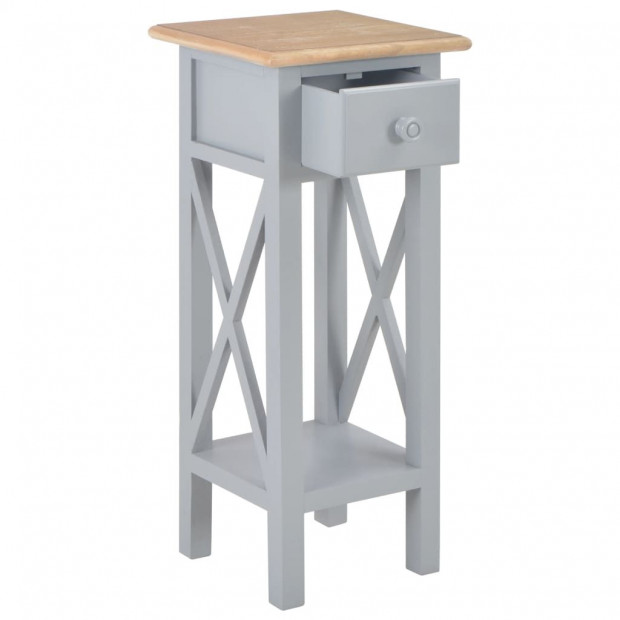 Side Table Grey 27x27x65.5 Cm Wood Image 2