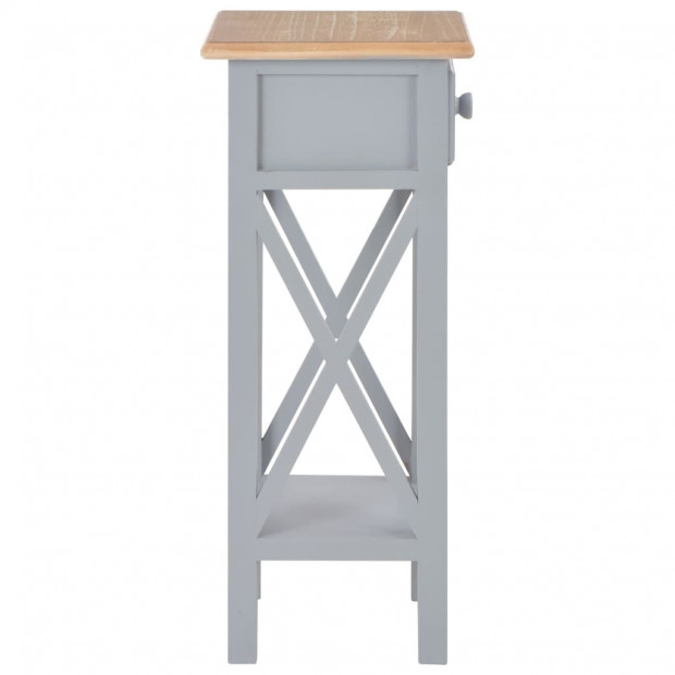 Side Table Grey 27x27x65.5 Cm Wood Image 4