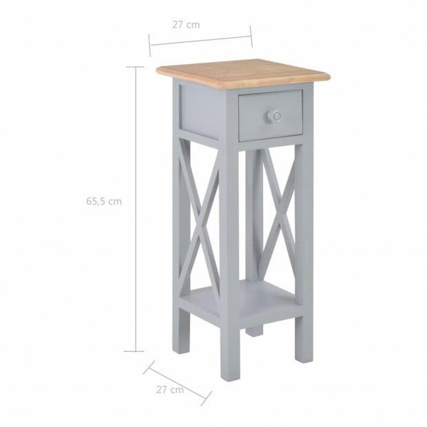 Side Table Grey 27x27x65.5 Cm Wood Image 8