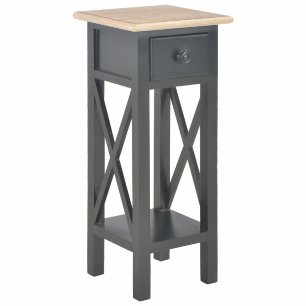 Side Table Black 27x27x65.5 Cm Wood