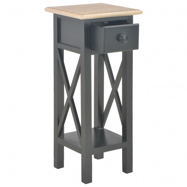 Side Table Black 27x27x65.5 Cm Wood Image 2