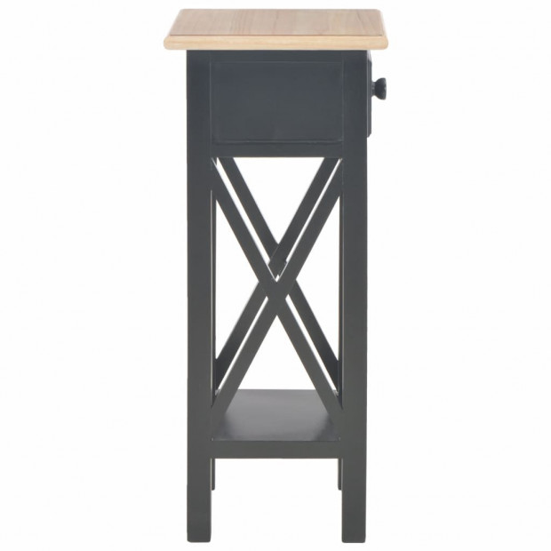 Side Table Black 27x27x65.5 Cm Wood Image 4