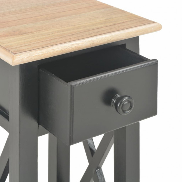 Side Table Black 27x27x65.5 Cm Wood Image 7