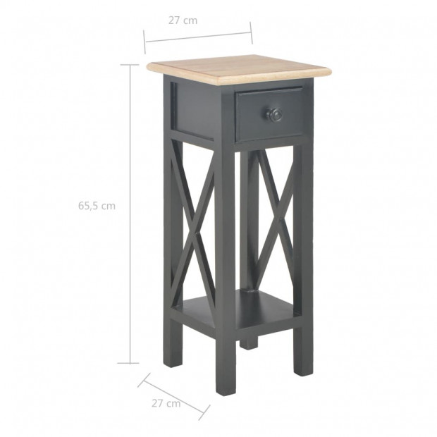 Side Table Black 27x27x65.5 Cm Wood Image 8