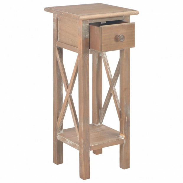 Side Table Brown 27x27x65.5 Cm Wood Image 2