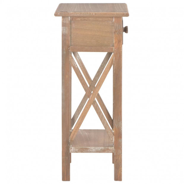 Side Table Brown 27x27x65.5 Cm Wood Image 4