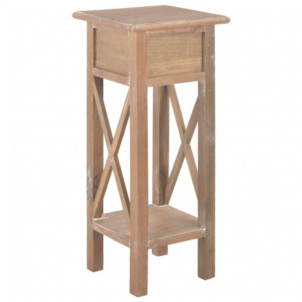 Side Table Brown 27x27x65.5 Cm Wood Image 5