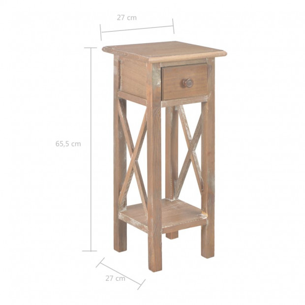 Side Table Brown 27x27x65.5 Cm Wood Image 8