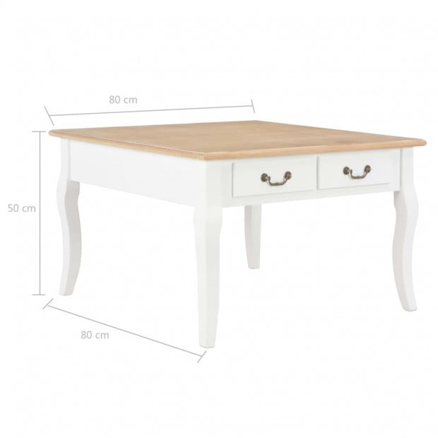Coffee Table White 80x80x50 Cm Wood Image 8