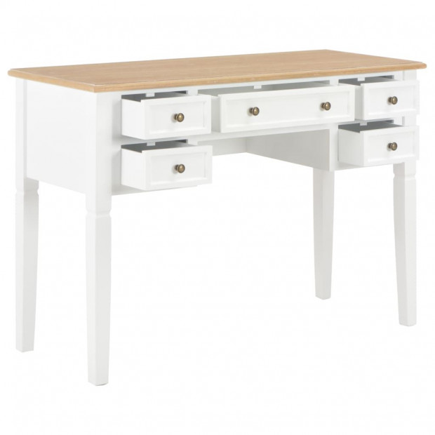 Writing Desk White 109.5x45x77.5 Cm Wood Image 2