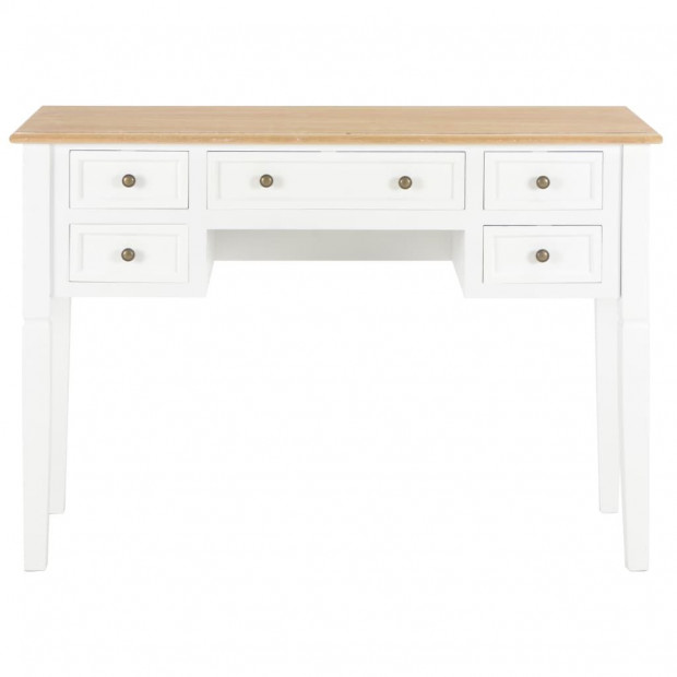 Writing Desk White 109.5x45x77.5 Cm Wood Image 3