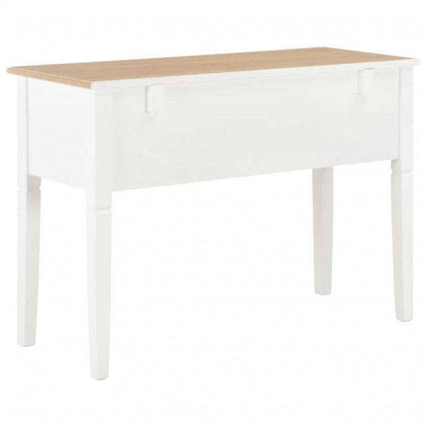 Writing Desk White 109.5x45x77.5 Cm Wood Image 4