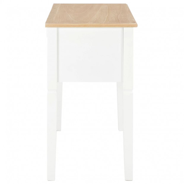 Writing Desk White 109.5x45x77.5 Cm Wood Image 5