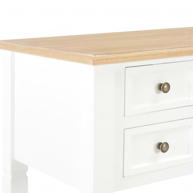 Writing Desk White 109.5x45x77.5 Cm Wood Image 6