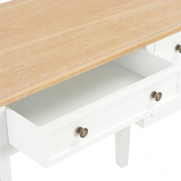 Writing Desk White 109.5x45x77.5 Cm Wood Image 7