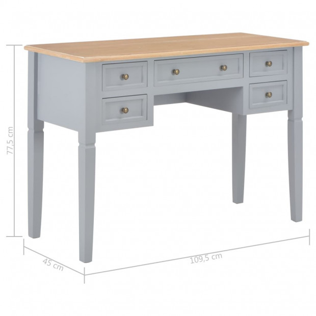 Writing Desk Grey 109.5x45x77.5 Cm Wood Image 8