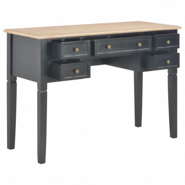 Writing Desk Black 109.5x45x77.5 Cm Wood Image 2