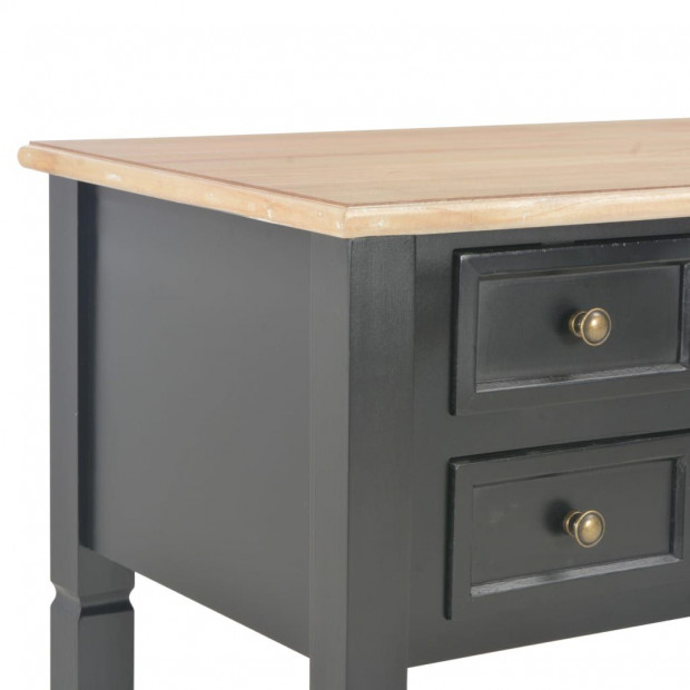 Writing Desk Black 109.5x45x77.5 Cm Wood Image 6