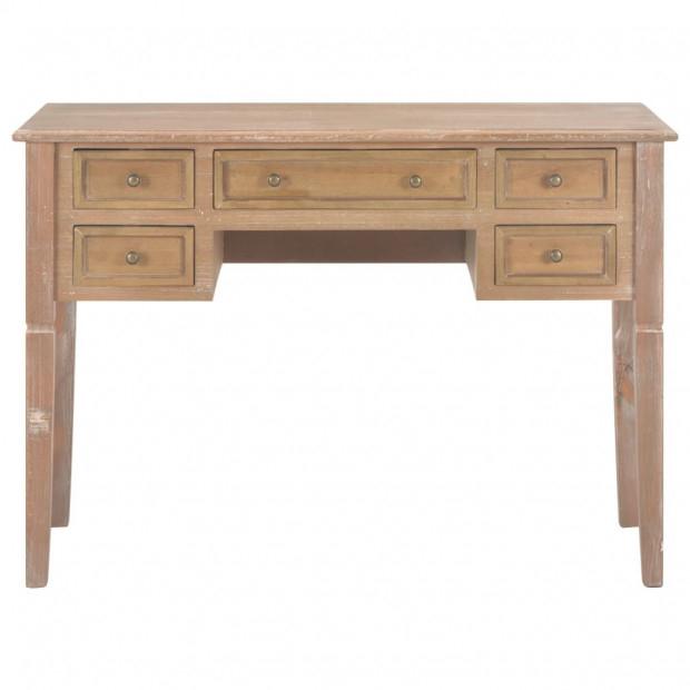 Writing Desk Brown 109.5x45x77.5 Cm Wood Image 3